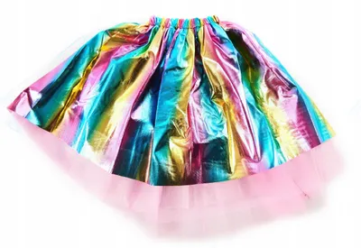 Produktbild von Bunter Tüllrock Kinder 30cm - Regenbogen Tutu für Einhorn Kostüm & Fasching