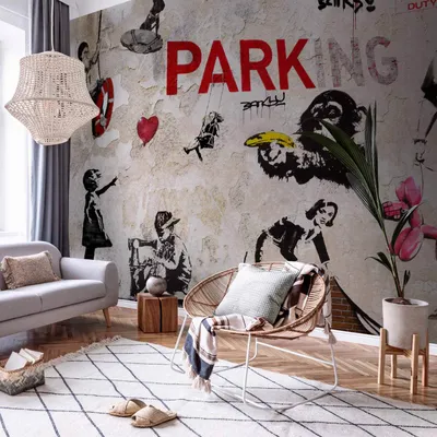 Produktbild von Vlies Fototapete - [Banksy] Graffiti Collage 250x175 cm Streetart i-A-0107-a-b