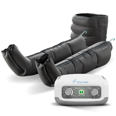 Produktbild von Wellcosan GmbH Beinmassagegerät 4 Basic mit 4 Luftkammern und Druck 30-240 mmHg, Kammern einzeln deaktivierbar, individuelle Druck- und Zeiteinstellung, fördert Durchblutung, gegen Cellulite, inkl. Bauch- und Beinmanschetten, einfache Anwendung von Füßen bis zur Taille