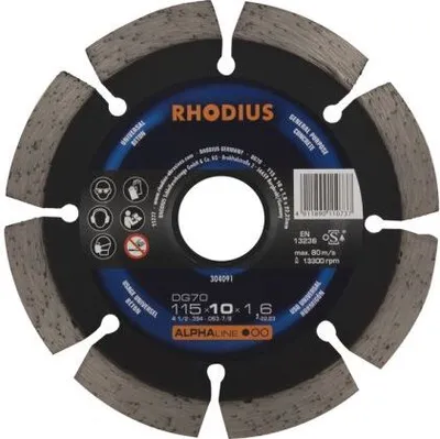 Produktbild von Rhodius 304091 DG70 Diamond cutting disc Diameter 115 mm Bore diameter 22.23 mm Concrete 1 pc(s)