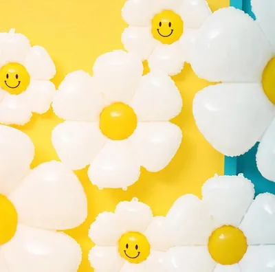 Image de Ballon en plastique "Pâquerette souriante" 46x60