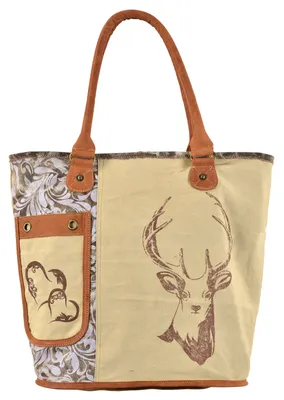 Produktbild von Domelo Damen Trachtentasche große Dirndltasche  Shopper   Schultertasche  Frauentasche Weekender   Hirsch braun 53067