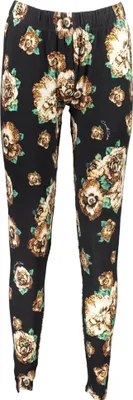 Immagine prodotto di Leggings da donna eleganti, neri con motivo ed elastico in vita