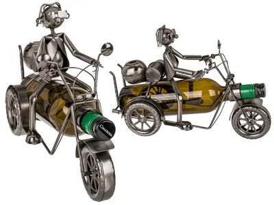 Obrázek produktu pro Kovový držák na láhev, motocyklista I