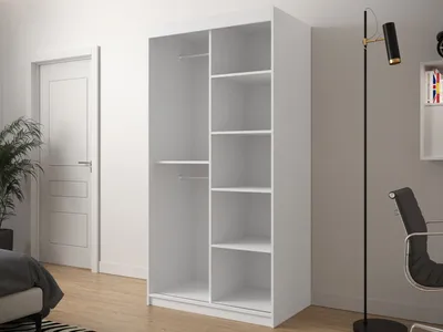 Obrázek produktu pro Úzká šatní skříň 100 cm ORIOT - bílá / černá