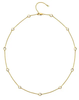 Produktbild von Luxuriö se vergoldete Halskette mit Topas und echtem Diamant-Edelstein DN212
