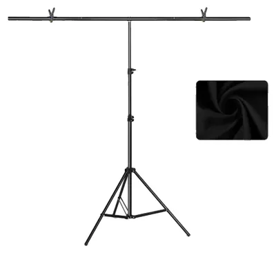 Produktbild von Hintergrundständer, verstellbares Unterstützungssystem, leicht und tragbar, Mit Schwarz, Mit Schwarz