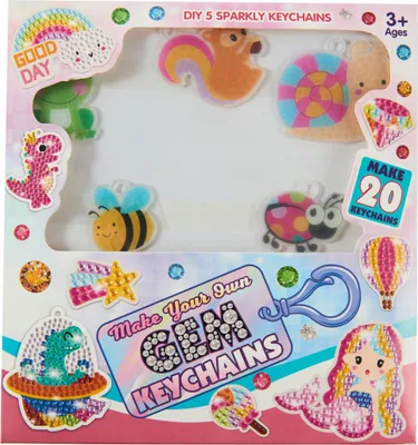 Produktbild von Diamond Painting Set 5x Schlüsselanhänger Süßigkeiten Bastelset Kinder DIY Mosaik Glitzer