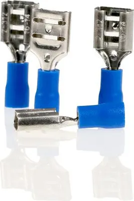 Produktbild von alca® Flachsteckhülsen blau 9,0mm 10St. 1,5-2,5mm² AWG 16-14 teilisoliert männlich Flachstecker Quetschkabelschuhe Steckverbinder