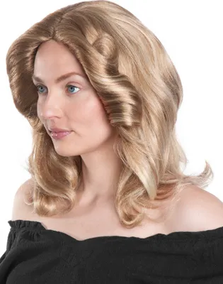 Produktbild von Blonde Perücke mit Föhnwellen - Faschingsperücke