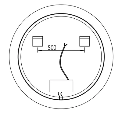 Produktbild von LED Lichtspiegel 8232 - 2.0 rund - Aluminiumrahmen - Schwarz, matt - Größe wählbar, Spiegel rund (Durchmesser):Ø 80cm