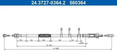 Produktbild von ATE Handbremsseil Seilzug Feststellbremse für OPEL Movano C Pritsche / Fahrgestell (U9) Vorne 24.3727-0364.2