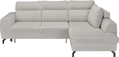 Produktbild von Ecksofa - 266 x 185 cm - Hellgrau - Webstoff - mit Kopfteilverstellung