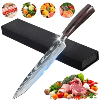 Obrázek produktu pro Kuchyňský nůž, uhlíková nerezová ocel, ergonomický design, C, 8 palců