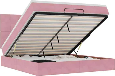 Produktbild von Ottoman-Bett mit Matratzen Rosa 160x200 cm Samt