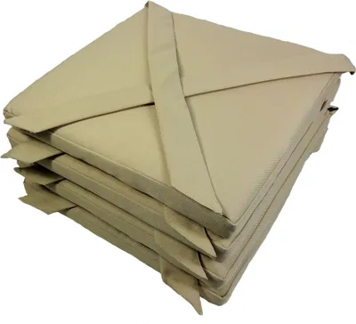 Produktbild von Rattani Set 4 x Stuhlkissen/Sitzkissen Marina Eckig mit Schleife 40 x 40 cm Dicke 5 cm, Fb. beige