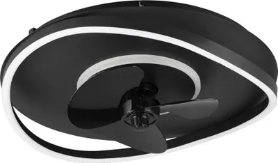 Image de Ventilateur de plafond avec lampe LED et télécommande, noir moderne SORTLAND RL R67393132
