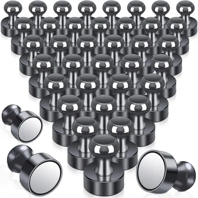Image de Aimants puissants, 36 aimants néodyme noirs, extra-puissants, mini-aimants pour réfrigérateur, tableau magnétique, aimants coniques, tableau d'affichage, petits aimants pour tableau blanc, bureau, aimants pour réfrigérateur