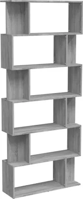 Produktbild von vidaXL Bücherregal/Raumteiler Grau Sonoma 80x24x192 cm Holzwerkstoff