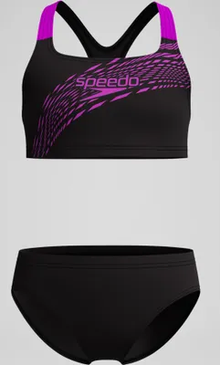 Produktbild von SPEEDO Girls Medley Logo 2PC SCHWARZ/PINK 176