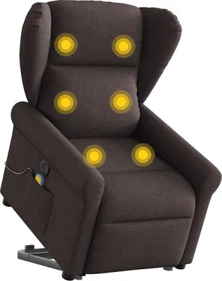 Produktbild von Massagesessel mit Aufstehhilfe Dunkelbraun Stoff