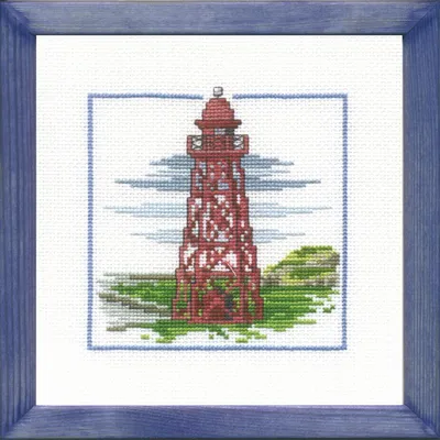 Produktbild von Auslaufmodell Permin Kreuzstich Stickpackung "Leuchtturm Den Oever", Zählmuster, 15x15cm, 12-2163
