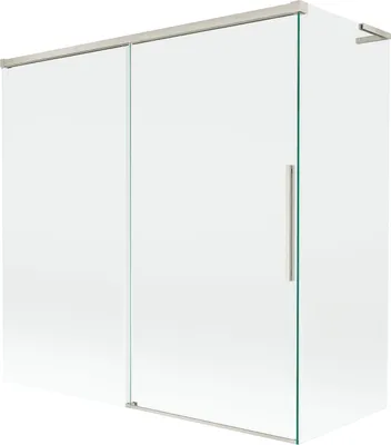 Image de Mexen Rox L Paroi pliante pour baignoire, 2 parties, coulissantes, 160 + 80 x 150 cm, transparent, nickel brossé - 8C9L-160-080-97-00