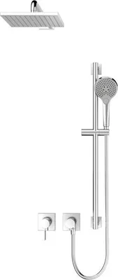 Produktbild von KEUCO IXMO Brause-Set 6 Einhebelmischer, 2 Verbraucher, Brausestange und Kopfbrause, Rosette eckig, 59651010602