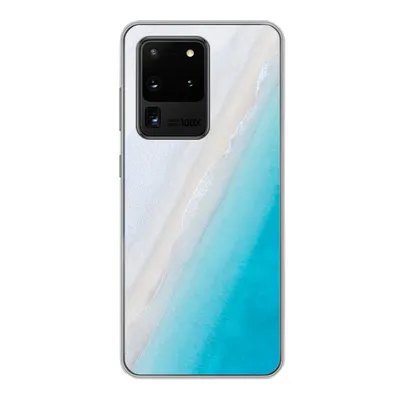 Produktbild von MuchoWow® Handyhülle Schutzhülle Hülle für Samsung Galaxy S20 Ultra Strand - Meer - Blau Silikon Softcase Handy Hülle - Karteninhaber