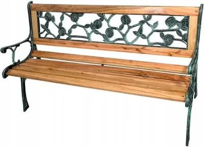 Zdjęcie produktu dla Ławka ogrodowa drewniana parkowa taras patio 126x52x73,50cm