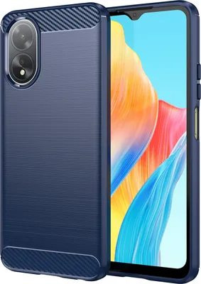 Produktbild von Hülle für Oppo A38 Carbon-Faser Weich TPU Silikon Stoßfest Handyhülle Blau