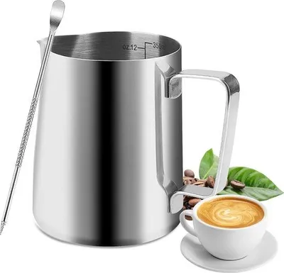 Image de Mousseur à lait de 350 ml avec graduations pour cappuccino et latte