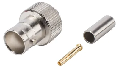 Produktbild von Telegärtner BNC Crimp-Kabelbuchse, gerade, nickelfarben