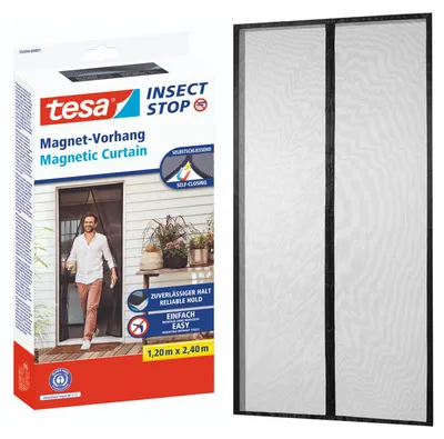 Produktbild von TESA INSECT STOP Magnetisches Tür-Moskitonetz, magnetisches Netz, 1,2x2,4m