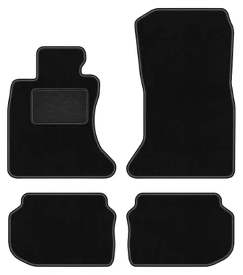 Obrázok produktu pre Velúrové autokoberce pre: BMW 5 F10 xDrive 2010-2013 (sedan) – sada 4 ks, čierne, na mieru – Wielganizator LUX