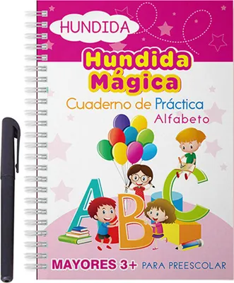 Produktbild von Großes Schreibheft zum Üben der Handschrift für Kinder, Rillendesign, Spiralbindung, wiederverwendbar, Kalligraphie-Arbeitsbuch für Vorschulkinder