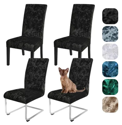 Produktbild von Solidchoice – Set aus 4/6 Samtbezügen für Esszimmerstühle