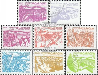 Produktbild von Briefmarken Nicaragua 1983 Mi 2449-2456 (kompl.Ausg.) gestempelt Freimarken: Landwirtschaftsreform