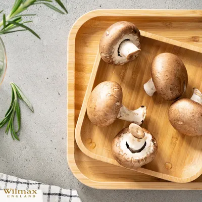 Image de Assiette en bambou Wilmax 25,5 x 25,5 cm, couleur naturelle WL-771023/A
