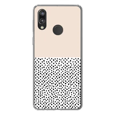 Produktbild von MuchoWow® Handyhülle Schutzhülle Hülle für Huawei P20 Lite (2020) Polka dots - Weiß - Schwarz Silikon Softcase Handy Hülle - Kartenhalter