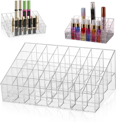 Obrázok produktu pre Organizér na kozmetiku, akryl, 40 priehradiek (2,5 x 2,5 cm), rozmer 20,5 x 13 cm, vhodný na rúže a šperky
