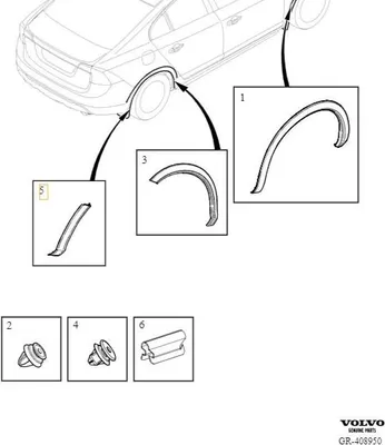 Zdjęcie produktu dla VOLVO S60CC II Listwa poszerzająca zderzak tylny prawy OE 31448247