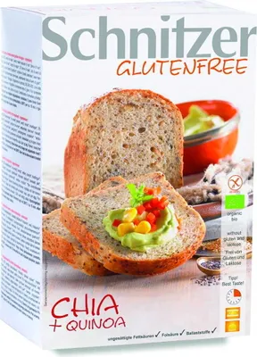 Obrázok produktu pre Chia chlieb s celozrnnou múkou z quinoy bez lepku500 g Schnitzer