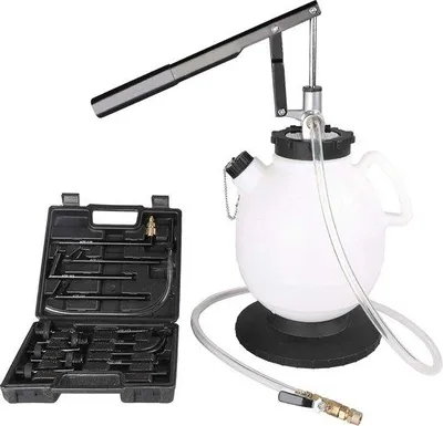 Immagine prodotto di Dispositivo di rabbocco dell'olio del cambio da 7,5 l con pompa manuale e 15 adattatori per diversi veicoli