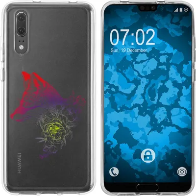 Produktbild von PhoneNatic Case kompatibel mit Huawei P20 Silikon-Hülle Floral Fuchs M1-5