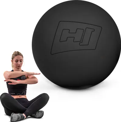 Produktbild von Hop-Sport Massageball für Hand, Fuß, Rücken - Faszienball für die gezielte Triggerpunkt-Massage aus Silikon – 63 mm Durchmesser HS-S063MB - Schwarz