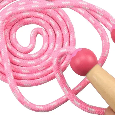 Produktbild von kissral 2er Pack Kinder Springseil, 2,3 m verstellbares Baumwoll-Springseil, Geschwindigkeitsseil mit Holzangel für Jungen und Mädchen, Fitness-Training, Bewegung, Outdoor-Aktivität