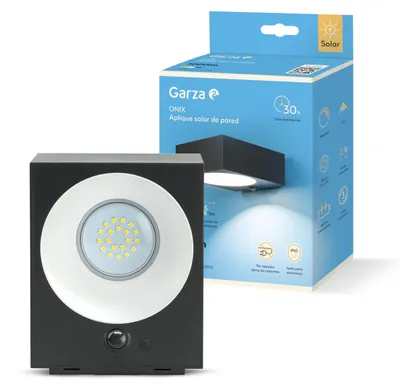 Solar-Wandleuchte mit Bewegungsmelder, 30 Std., IP65, schwarz