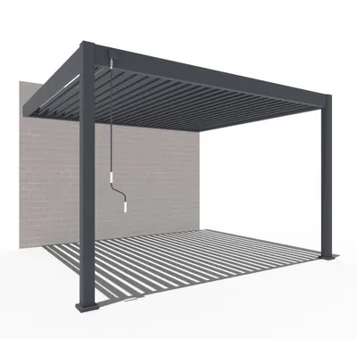Immagine prodotto di Pergola da parete Weide Deluxe interamente in alluminio 3x4 m con tetto a lamelle antracite