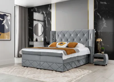 Produktbild von Einzelbett 120x200 GELA LUX - grau + GRATIS Matratzenauflage